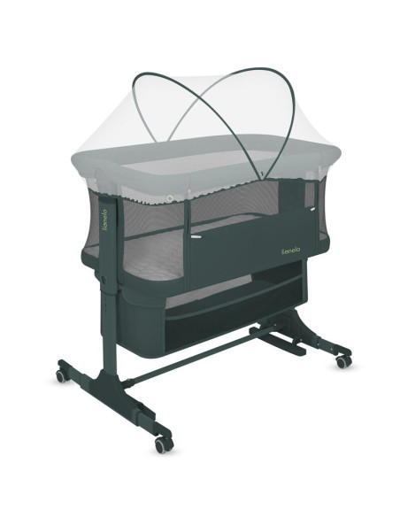 BN-LO-JODIE_GREEN_GRAPHITE,Patut co-sleeper, Lionelo, Jodie, Multifunctional, Reglabil in 6 pozitii pe inaltime, Saltea cu densi