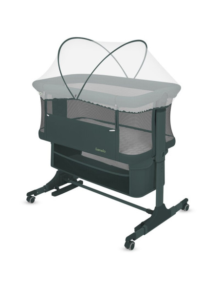 BN-LO-JODIE_GREEN_GRAPHITE,Patut co-sleeper, Lionelo, Jodie, Multifunctional, Reglabil in 6 pozitii pe inaltime, Saltea cu densi