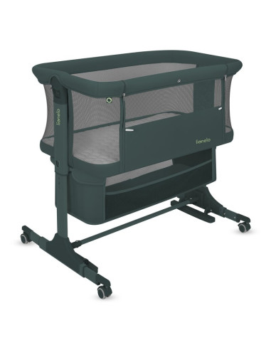 BN-LO-JODIE_GREEN_GRAPHITE,Patut co-sleeper, Lionelo, Jodie, Multifunctional, Reglabil in 6 pozitii pe inaltime, Saltea cu densi