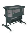 BN-LO-JODIE_GREEN_GRAPHITE,Patut co-sleeper, Lionelo, Jodie, Multifunctional, Reglabil in 6 pozitii pe inaltime, Saltea cu densi