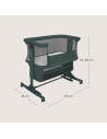 BN-LO-JODIE_GREEN_GRAPHITE,Patut co-sleeper, Lionelo, Jodie, Multifunctional, Reglabil in 6 pozitii pe inaltime, Saltea cu densi