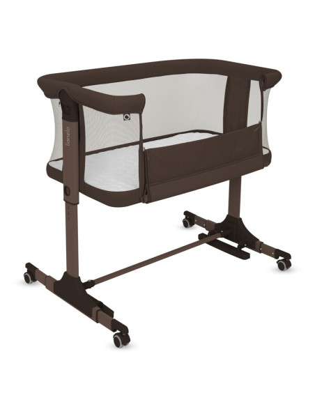BN-LO-PARI_BROWN_CHOCOLATE,Patut co-sleeper, Lionelo, Pari, Multifunctional, Cu leganare, Reglabil in 6 pozitii pe inaltime, Sal