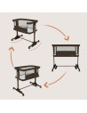 BN-LO-PARI_BROWN_CHOCOLATE,Patut co-sleeper, Lionelo, Pari, Multifunctional, Cu leganare, Reglabil in 6 pozitii pe inaltime, Sal