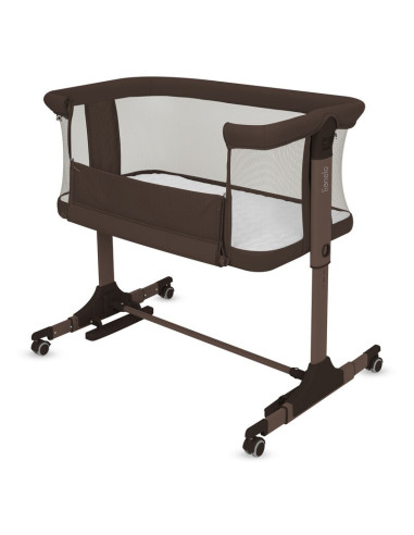 BN-LO-PARI_BROWN_CHOCOLATE,Patut co-sleeper, Lionelo, Pari, Multifunctional, Cu leganare, Reglabil in 6 pozitii pe inaltime, Sal