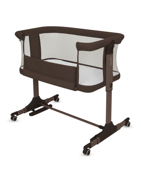 BN-LO-PARI_BROWN_CHOCOLATE,Patut co-sleeper, Lionelo, Pari, Multifunctional, Cu leganare, Reglabil in 6 pozitii pe inaltime, Sal