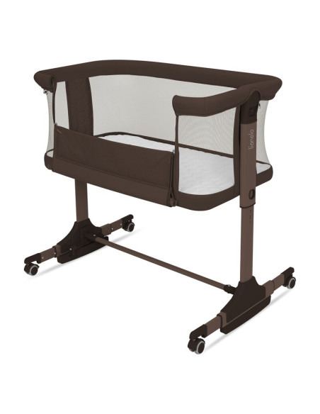BN-LO-PARI_BROWN_CHOCOLATE,Patut co-sleeper, Lionelo, Pari, Multifunctional, Cu leganare, Reglabil in 6 pozitii pe inaltime, Sal