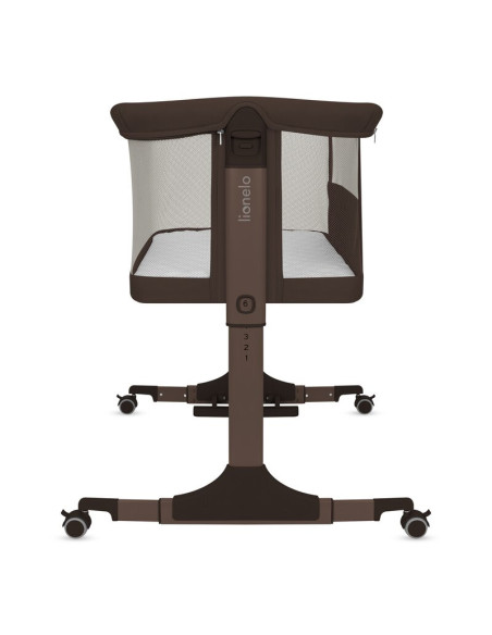 BN-LO-PARI_BROWN_CHOCOLATE,Patut co-sleeper, Lionelo, Pari, Multifunctional, Cu leganare, Reglabil in 6 pozitii pe inaltime, Sal