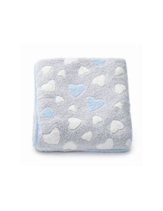 BN-59506,Paturica bebe, New Baby, 80x90 cm, Pufoasa, Blue Heart