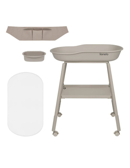 BN-LO-ROSIE_BEIGE_SAND,Masuta de infasat, Lionelo, Rosie, Cu saltea de infasat inclusa si roti, Spatiu pentru depozitare, Reglab