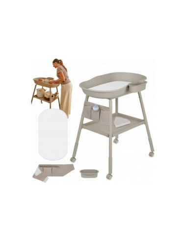 BN-LO-ROSIE_BEIGE_SAND,Masuta de infasat, Lionelo, Rosie, Cu saltea de infasat inclusa si roti, Spatiu pentru depozitare, Reglab