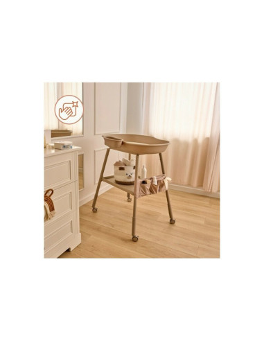 BN-LO-ROSIE_BEIGE_SAND,Masuta de infasat, Lionelo, Rosie, Cu saltea de infasat inclusa si roti, Spatiu pentru depozitare, Reglab