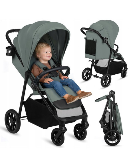 BN-LO-EMERALD_GREEN_FOREST,Carucior sport, Lionelo, Emerald, Pliere cu o mana, Copertina XXL UPF50+, Spatar reglabil, Suspensie 