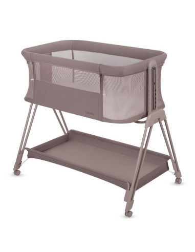 BN-LO-LUNA_BEIGE_TAUPE,Patut co-sleeper, Lionelo, Luna, 2 in 1, Cu laterala culisanta, Cu setare unghiulara, Cu roti, Reglabil i