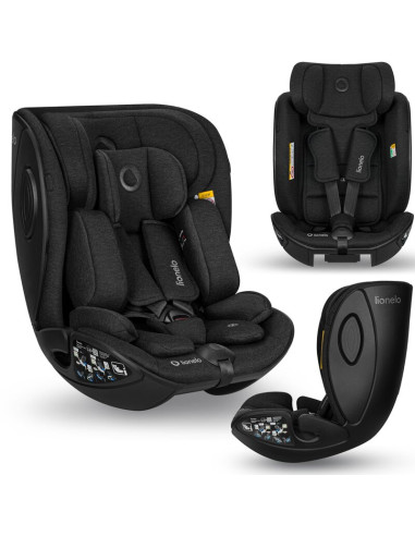 BN-LO-MOXIE_NEXT_I-SIZE_BLACK_CARBON,Scaun auto, Lionelo, Moxie Next, i-Size, 40-105 cm, Tetiera reglabila pe 8 trepte, Inclinar