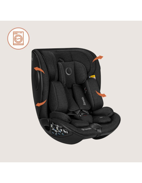 BN-LO-MOXIE_NEXT_I-SIZE_BLACK_CARBON,Scaun auto, Lionelo, Moxie Next, i-Size, 40-105 cm, Tetiera reglabila pe 8 trepte, Inclinar