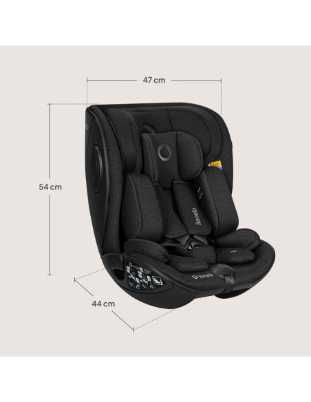 BN-LO-MOXIE_NEXT_I-SIZE_BLACK_CARBON,Scaun auto, Lionelo, Moxie Next, i-Size, 40-105 cm, Tetiera reglabila pe 8 trepte, Inclinar