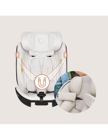BN-LO-MOXIE_NEXT_I-SIZE_BEIGE SAND,Scaun auto, Lionelo, Moxie Next, i-Size, 40-105 cm, Tetiera reglabila pe 8 trepte, Inclinare 
