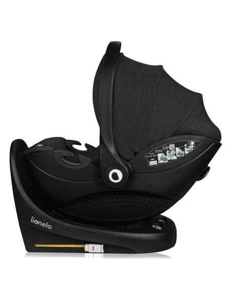 BN-LO-MOXIE_PLUS_I-SIZE_BASE_BLACK,Baza scaun auto i-Size, Lionelo, Moxie Next, Rotativa 360, Cu isofix si picior stabilizator, 