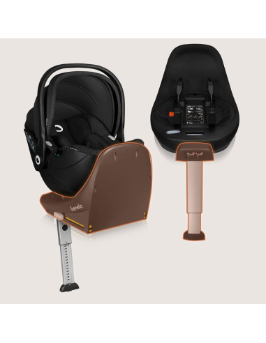 BN-LO-MOXIE_PLUS_I-SIZE_BASE_BLACK,Baza scaun auto i-Size, Lionelo, Moxie Next, Rotativa 360, Cu isofix si picior stabilizator, 