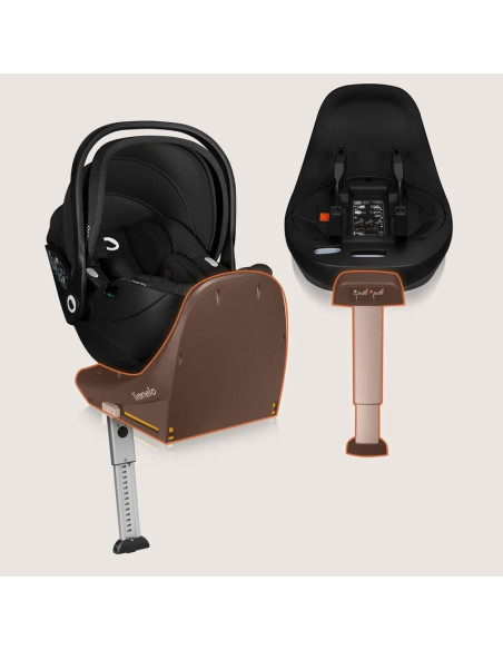 BN-LO-MOXIE_PLUS_I-SIZE_BASE_BLACK,Baza scaun auto i-Size, Lionelo, Moxie Next, Rotativa 360, Cu isofix si picior stabilizator, 