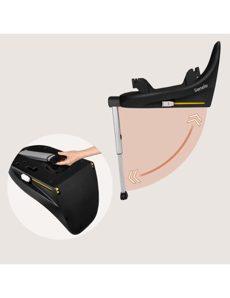 BN-LO-MOXIE_PLUS_I-SIZE_BASE_BLACK,Baza scaun auto i-Size, Lionelo, Moxie Next, Rotativa 360, Cu isofix si picior stabilizator, 
