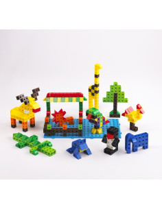 EDX12134C,Cuburi de constructii interconectabile, Edx Education, set de 500 bucati, multicolor