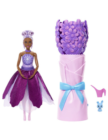 MTJMF58,Barbie Petal Pop Set Papusa Barbie Margareta Mov Si Accesorii