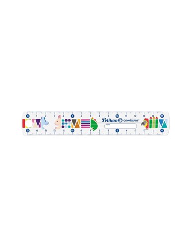 Rigla plastic Pelikan 15 cm, combino