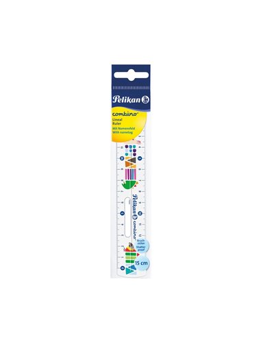 Rigla plastic Pelikan 15 cm, combino