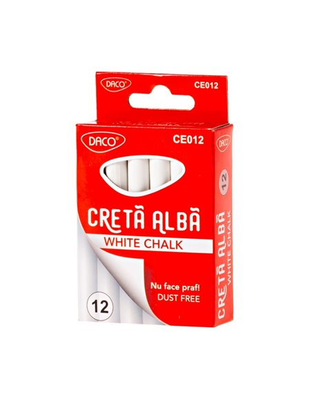 Creta alba Daco CE012, 12 bucati in cutie