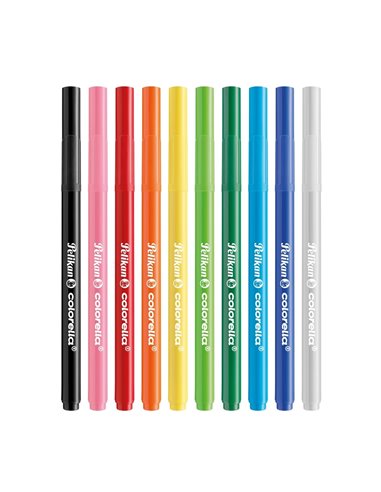 Carioca Pelikan Colorella Super Brush, 10 culori, Varf tip pensula 
