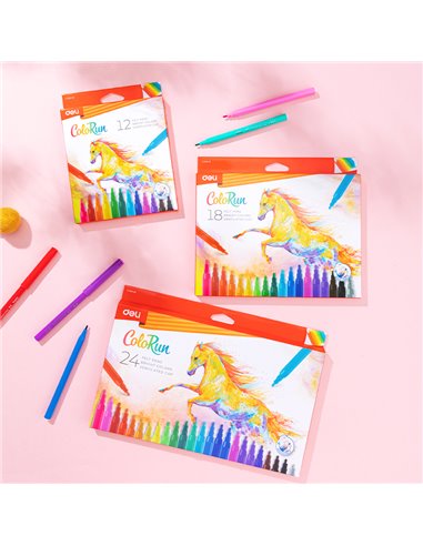 Carioci Deli DLEC10000 ColoRun, 12 culori 
