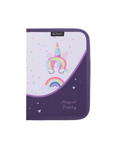 Penar echipat cu 1 fermoar si o clapa Herlitz 400211268, 26 piese, Motiv Unicorns