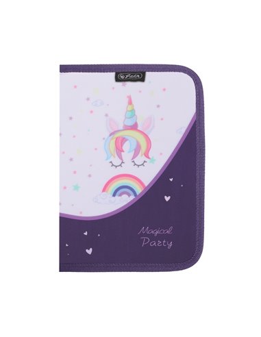 Penar echipat cu 1 fermoar si o clapa Herlitz 400211268, 26 piese, Motiv Unicorns