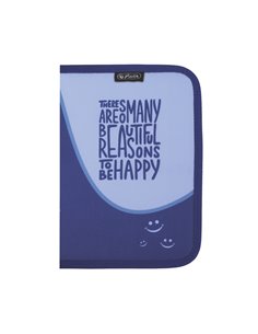 Penar echipat cu 1 fermoar si o clapa Herlitz 400211272, 26 piese, Motiv Be happy