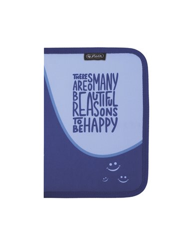 Penar echipat cu 1 fermoar si o clapa Herlitz 400211272, 26 piese, Motiv Be happy