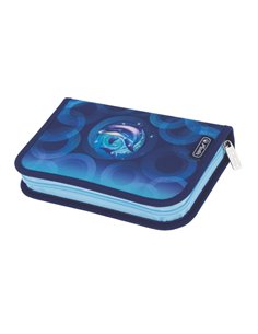 Penar echipat cu 1 fermoar si 2 clape Herlitz 400205913, 31 piese, Motiv Dolphin ride