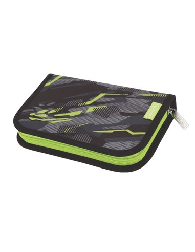 Penar echipat cu 1 fermoar si 2 clape Herlitz 400205912, 31 piese, Motiv Wild panther