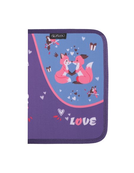 Penar neechipat cu 1 fermoar Herlitz 400211230, Motiv Love