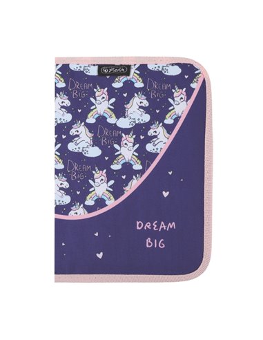 Penar neechipat cu 1 fermoar si o clapa Herlitz 400211233, Motiv Dream big