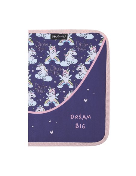 Penar neechipat cu 1 fermoar si o clapa Herlitz 400211233, Motiv Dream big
