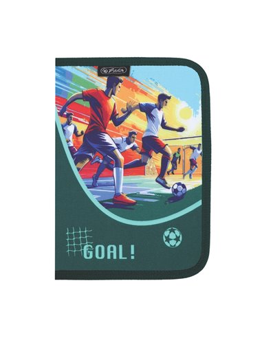 Penar neechipat cu 1 fermoar si 2 clape Herlitz 400211239, Motiv Football
