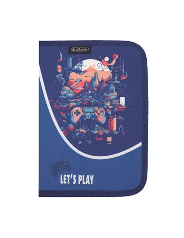 Penar neechipat cu 1 fermoar si 2 clape Herlitz 400211241, Motiv Let s play