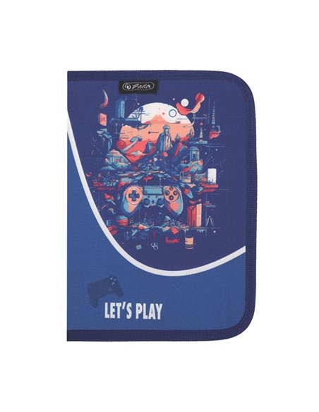 Penar neechipat cu 1 fermoar si 2 clape Herlitz 400211241, Motiv Let s play