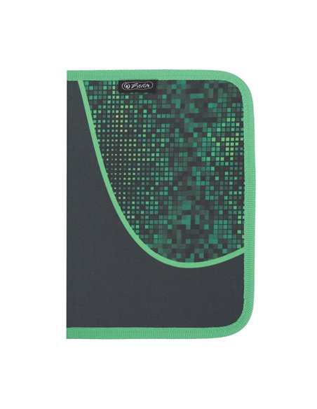 Penar neechipat cu 1 fermoar si o clapa Herlitz 400211231, Motiv Pixel hero