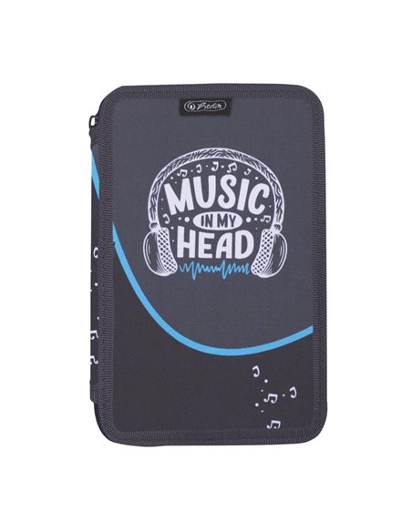 Penar neechipat cu 3 fermoare Herlitz 400211296, Motiv Music
