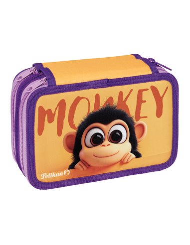 Penar echipat cu 3 fermoare Pelikan 400207249, 43 piese, Happy animals, Monkey
