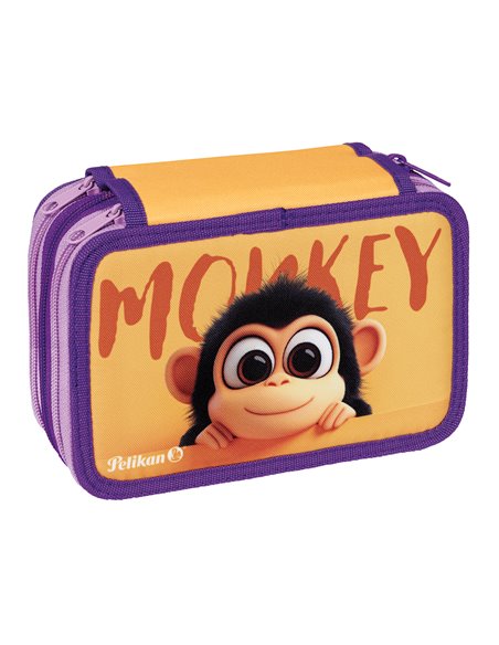 Penar echipat cu 3 fermoare Pelikan 400207249, 43 piese, Happy animals, Monkey