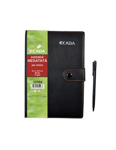 Agendă cu pix ECADA, 96 file, 75 x...