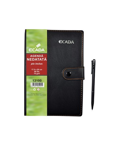 Agendă cu pix ECADA, 96 file, 175 x...